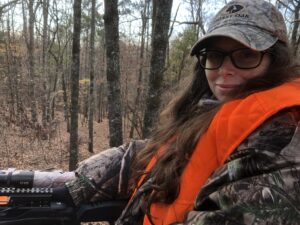 Tasha, mom of two teenage boys, implements her newfound skills in a tree stand